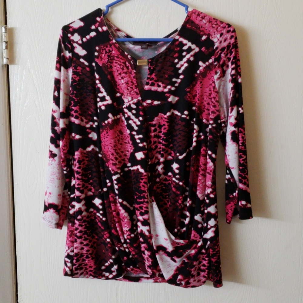 Pink and Black Dana Buchman blouse